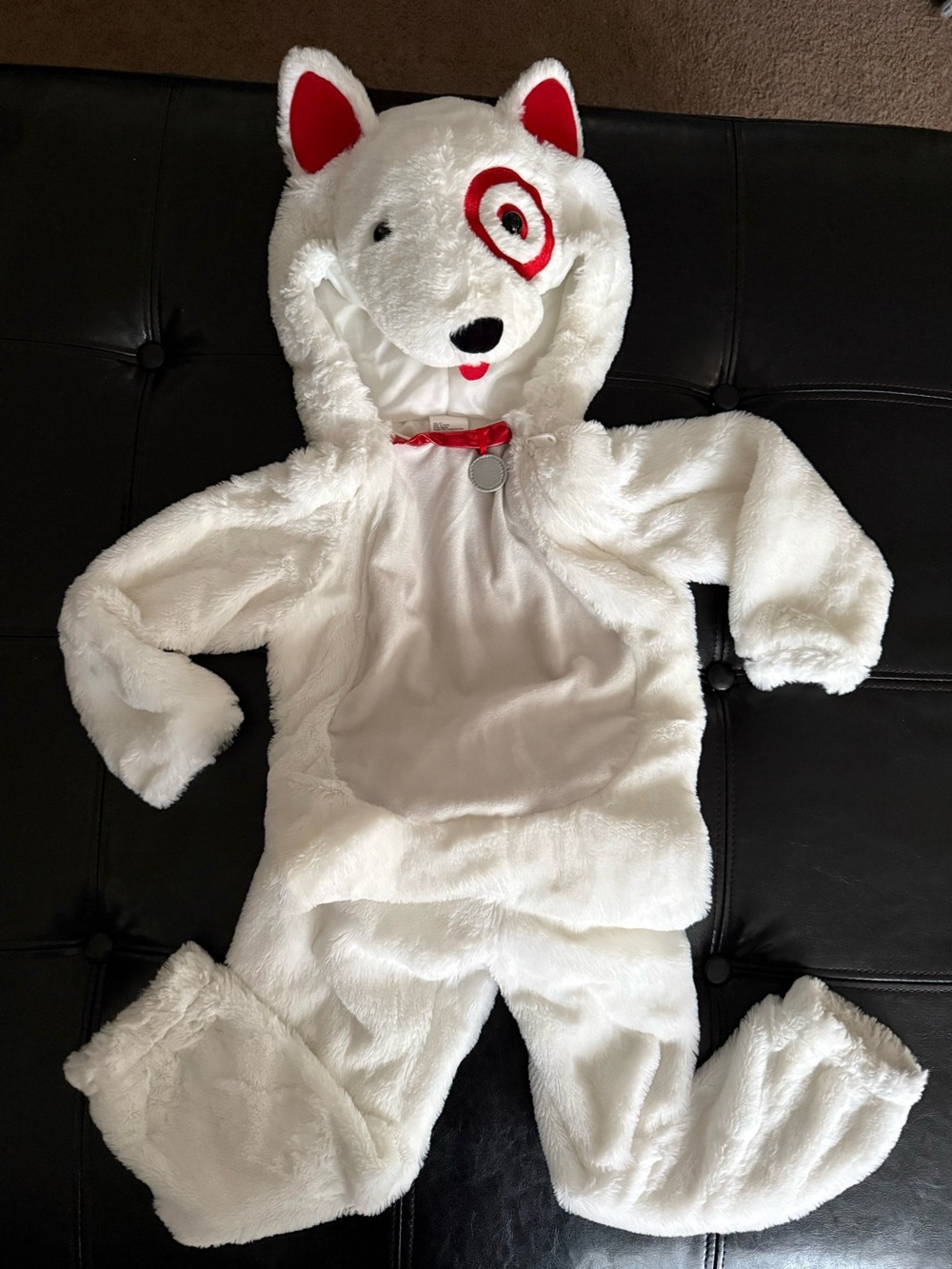 Target White Plush Puppy Costume with Red Accents